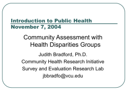 Community Assessment - Virginia Commonwealth University