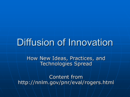 Diffusion of Innovation - Department of Curriculum