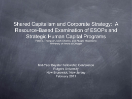 Shared Capitalism and Corporate Strategy: A Resource