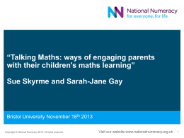National Numeracy Presentation (18.11.2013)