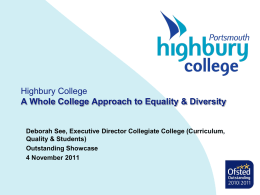 Highbury College A commanding position in Portsmouth