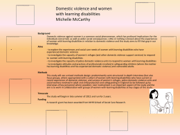 Domestic violence and women with learning disabilities