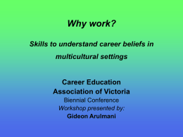 Working with career beliefs - Career Education Association of Victoria