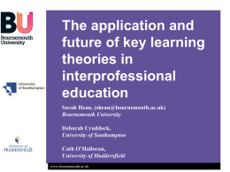 The application and future of key learning theories in