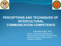 Perceptions and Techniques of Intercultural Communication