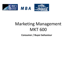 MBA – MARKETING MANAGEMENT