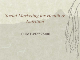 Social Marketing for Health & Nutrition