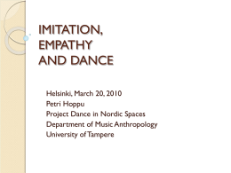 Petri Hoppu IMITATION, EMPATHY AND DANCE