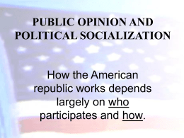 PUBLIC OPINION AND POLITICAL SOCIALIZATION