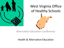 Health and Alternative Education - West Virginia Department of