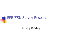 EPE 773: Survey Research