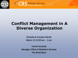 Managing Conflict in a Diverse Organization