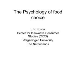 The Psychology of food choice