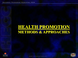 health promotion method & approaches