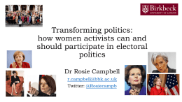 how women activists can and should participate in electoral politics
