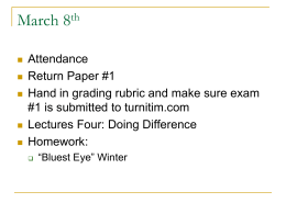 Lecture Four: Doing Difference