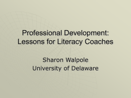 Lessons from Professional Development