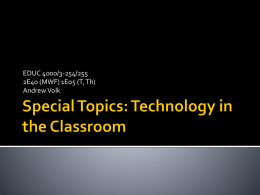 Special Topics: Technology in the Classroom - sttechnology