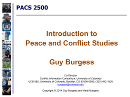 PPT Slides --February 3 - Peace and Conflict Studies