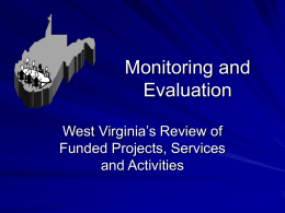 WV Monitoring and Evaluation - WV Behavioral Health Planning