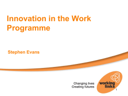 Innovation in the Work Programme - Learning and Work Institute