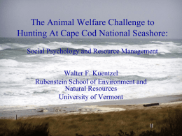 The Animal Welfare Challenge to Hunting At Cape Cod National