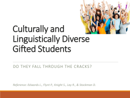 Culturally and Linguistically Diverse GT