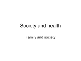 Society and Health - family and society