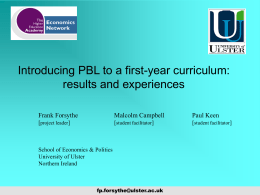 Introducing PBL to a first