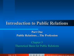 Introduction to Public Relations Theoretical Basis