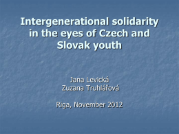 Intergenerational solidarity in the eyes of Czech and - Rodina-UHK