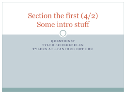Section the first: Some intro stuff