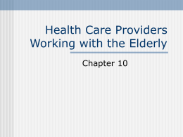 Health Care Providers Working with the Elderly