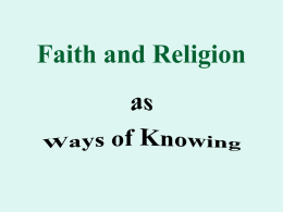 Faith and Spiritualism as Ways of Knowing