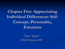 Chapter Five: Appreciating Individual Differences: Self