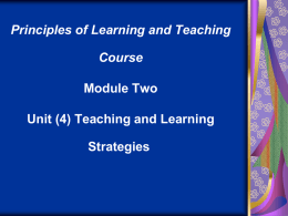 the selection of teaching strategies - Home