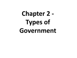 Chapter 2 Vocabulary Types of Government