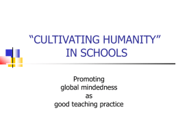 “cultivating humanity” in schools