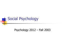 Social Psychology