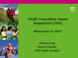 Health inequalities impact assessment (HIIA): What action is taken