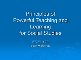 Power Point on the Principles of Powerful Teaching and learning