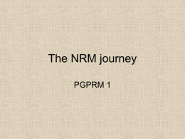 The NRM journey - Xavier Institute of Management