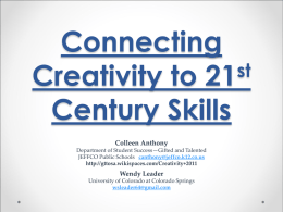 Connecting Creativity to 21st Century Skills - gttosa