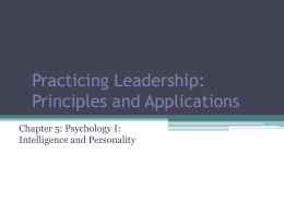 Practicing Leadership: Principles and Applications