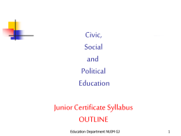 Junior Certificate Syllabus (outline)