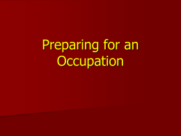 Preparing for an Occupation
