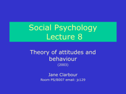 Lecture8_(2003) Attitude thoery and behaviour