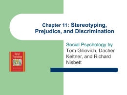 Chapter 11: Stereotyping, Prejudice, and