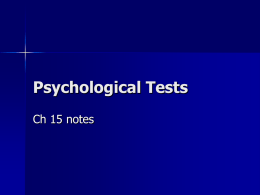 Psychological Tests - East Penn School District
