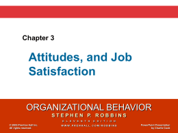 Chapter 3 Attitude and Job Satisfaction